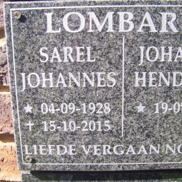 LOMBARD Sarel Johannes 1928-2015 &amp; Johanna Hendrina 1930-