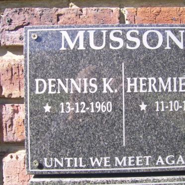 MUSSON Dennis K. 1960- &amp; Hermien C. 1968-