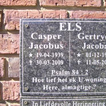 ELS Casper Jacobus 1939-2009 &amp; Gertryda Jacoba 1942-2013