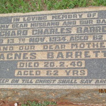 BARRETT Richard Charles -1934 &amp; Agnes -1940