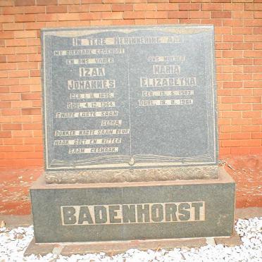 BADENHORST Izak Johannes 1896-1954 &amp; Maria Elizabetha 1903-1961