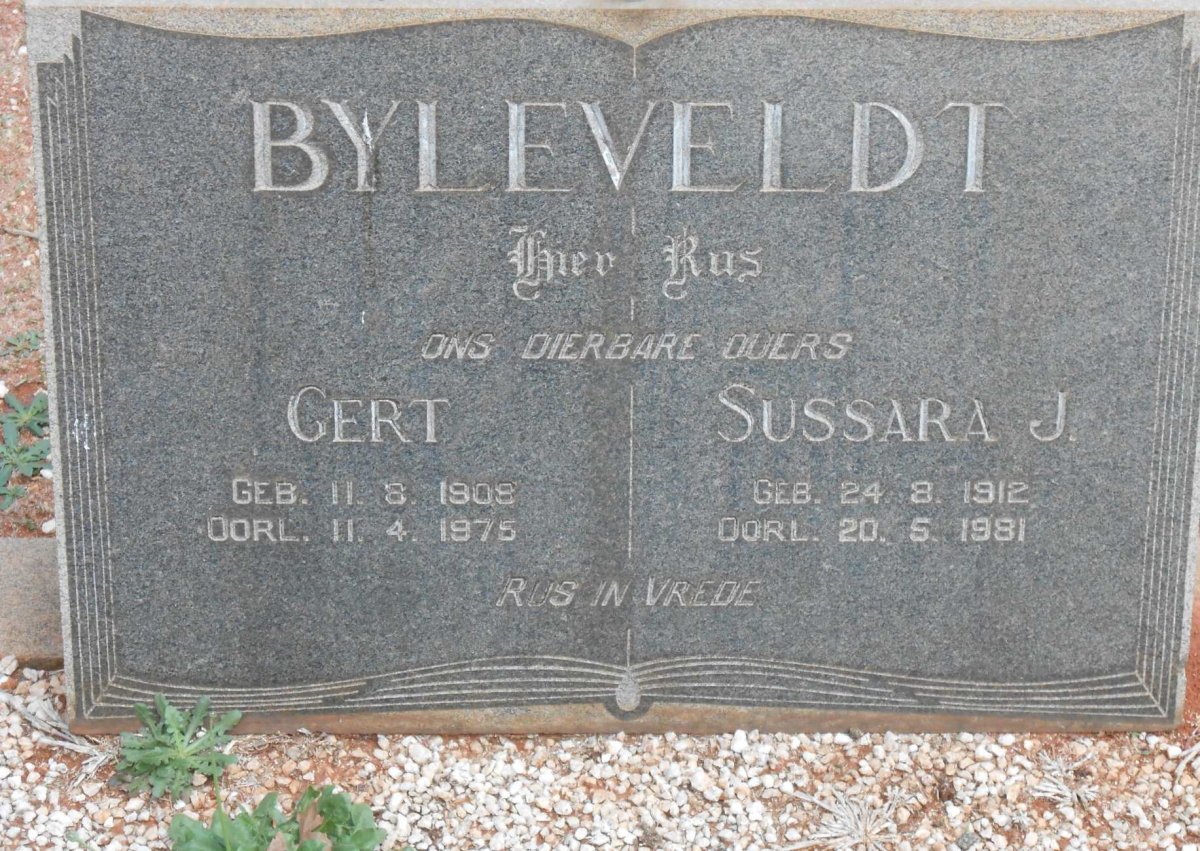 BEYLEVELDT Gert 1909-1975 &amp; Sussara J. 1912-1981