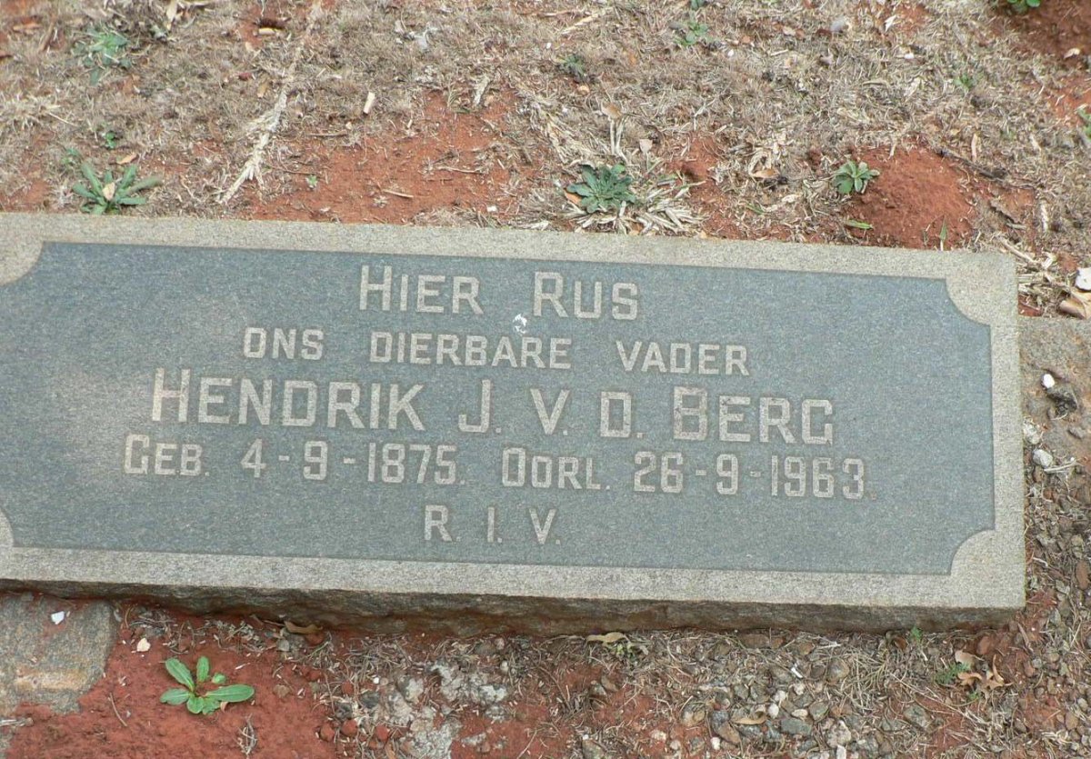 BERG Hendrik J., v.d. 1875-1963