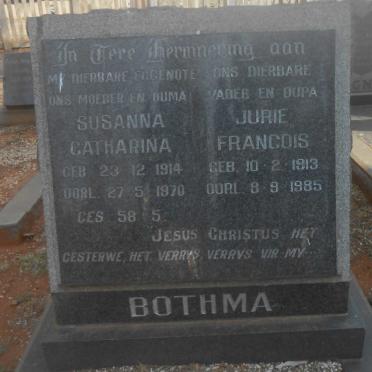 BOTHMA Jurie Francois 1913-1985 &amp; Susanna Catharina 1914-1970