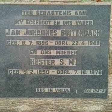 BUITENDACH Jan Johannes 1896-1948 &amp; Hester S.M. 1890-1979