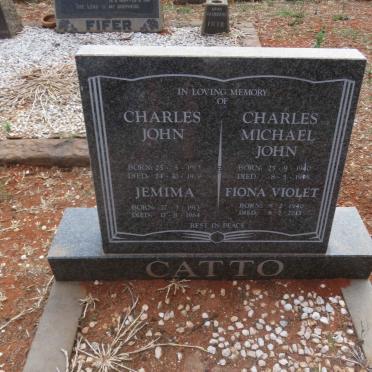 CATTO Charles John 1912-1979 &amp; Jemima 1913-1964 :: CATTO Charles Michael John 1940-1998 &amp; Fiona Violet 1940-2015