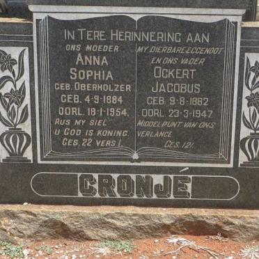 CRONJÉ Ockert Jacobus 1882-1947 &amp; Anna Sophia OBERHOLZER 1884-1954