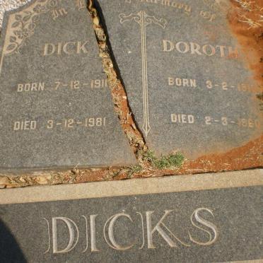 DICKS Dick 1911-1981 &amp; Dorothy 1910-1960