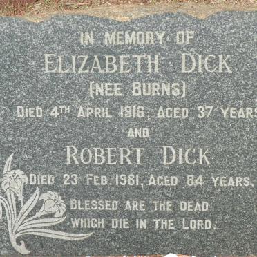 DICK Robert -1961 :: DICK Elizabeth nee BURNS -1916