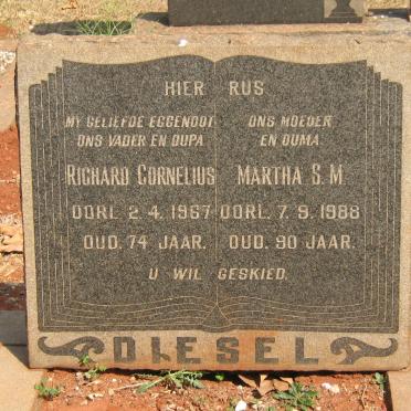 DIESEL Richard Cornelius -1967 &amp; Martha S.M. -1988