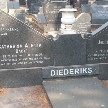 DIEDERIKS Jacobus Johannes 1924-1971 &amp; Catharina Aletta 1919-2006