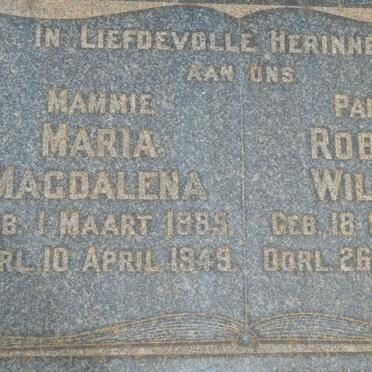 DORMEHL Robert William 1881-1949 &amp; Maria Magdalena 1885-1949