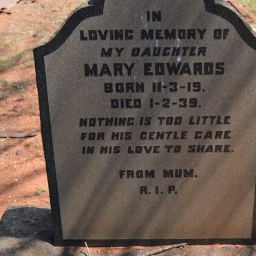 EDWARDS Mary 1919-1939 :: KLOPPERS Sarah 1919-1960