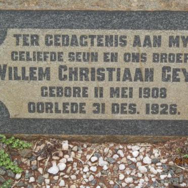 GEYER Willem Christiaan 1908-1926