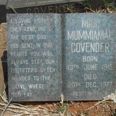 GOVENDER Mummiamal 1915-1977
