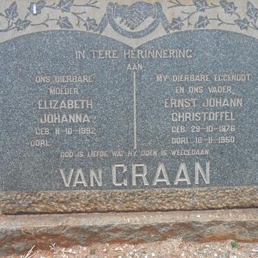 GRAAN Ernst Johann Christoffel, van 1876-1950 &amp; Elizabeth Johanna 1892-