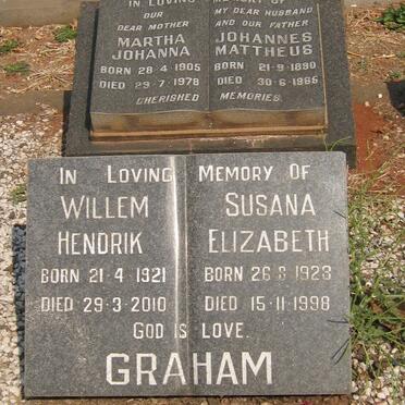 GRAHAM Johannes Mattheus 1890-1965 &amp; Martha Johanna 1905-1978