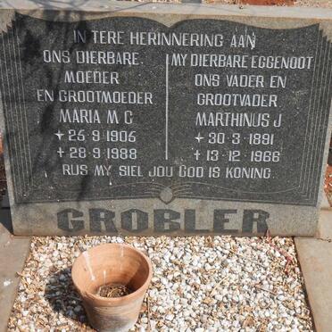 GROBLER Marthinus J. 1891-1966 &amp; Maria M.C. 1905-1988