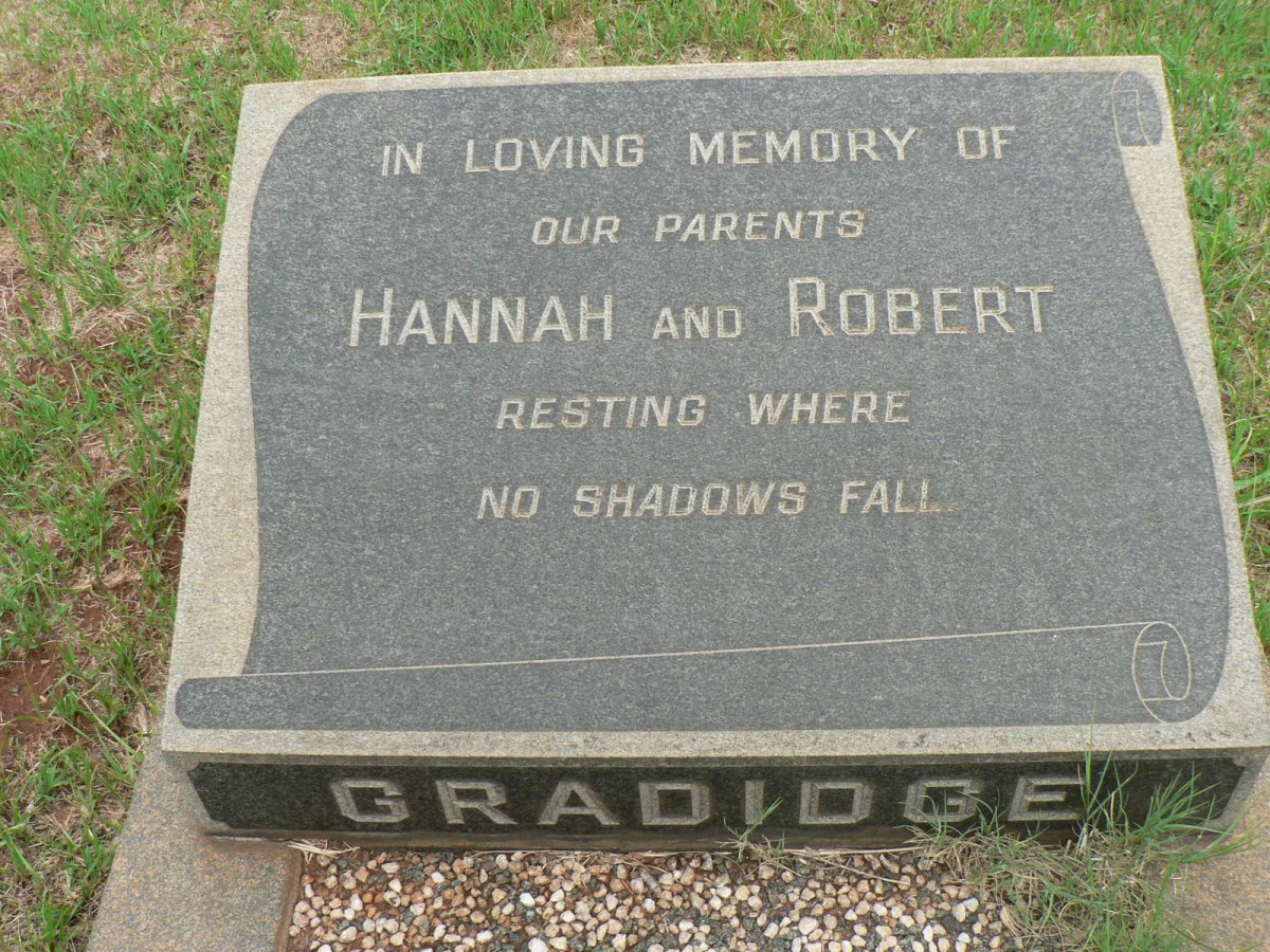 GRADIDGE Robert &amp; Hannah