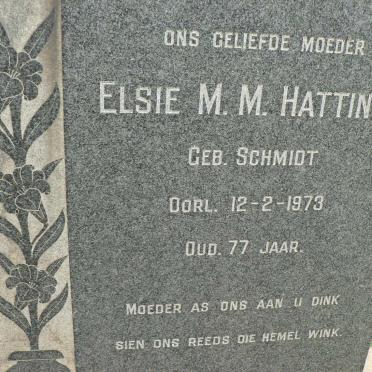 HATTINGH Elsie M.M. nee SCHMIDT -1973