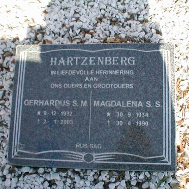HARTZENBERG Gerhardus S.M. 1932-2003 &amp; Magdalena S.S. 1934-1990