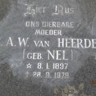 HEERDEN C.A.W., van nee NEL 1897-1979