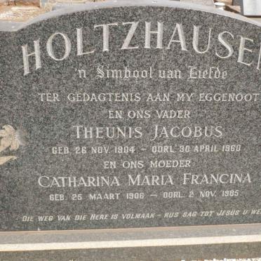 HOLTZHAUSEN Theunis Jacobus 1904-1960 &amp; Catharina Maria Francina 1906-1985