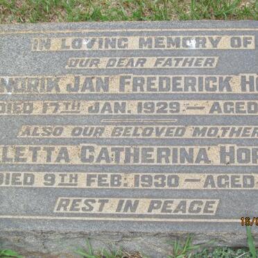 HORAK Hendrik Jan Frederick -1929 & Aletta Catherina -1930