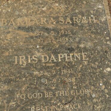 HOFFE Barabara Sarah 1935-1983 :: HOFFE Iris Daphne 1941-1988