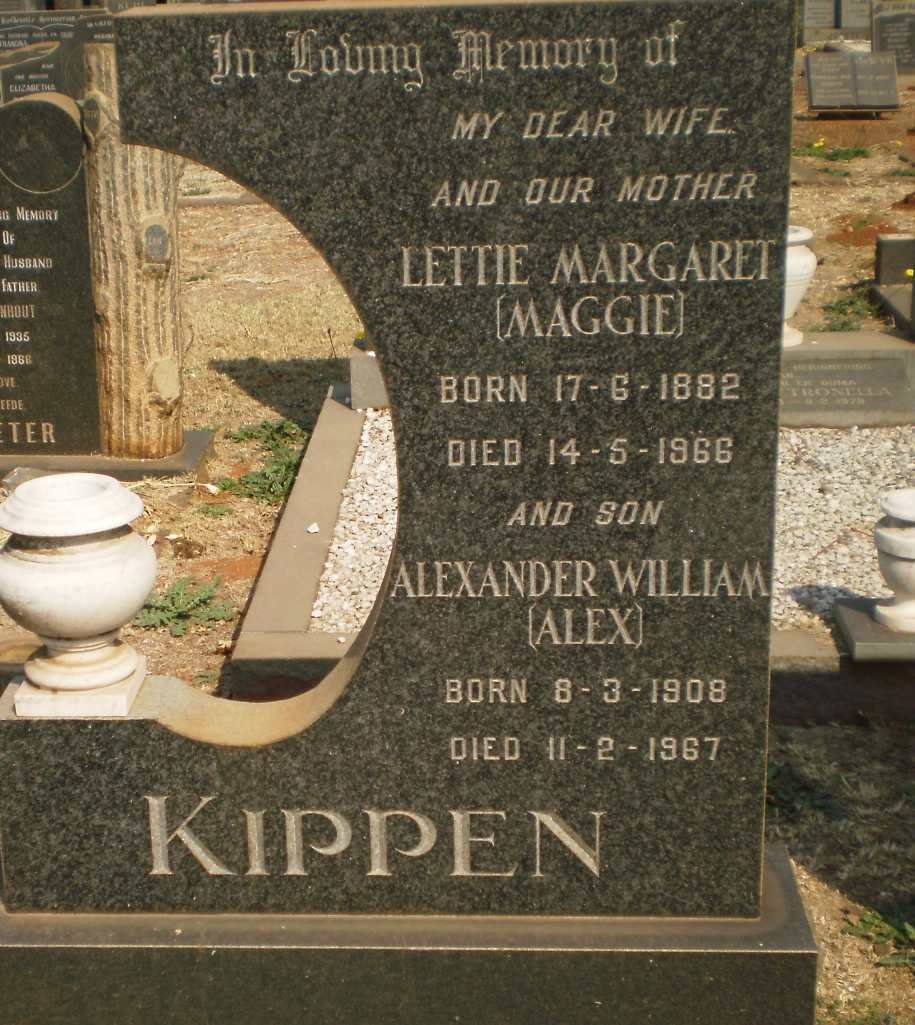 KIPPEN Lettie Margaret 1882-1966 :: KIPPEN Alexander William 1908-1967