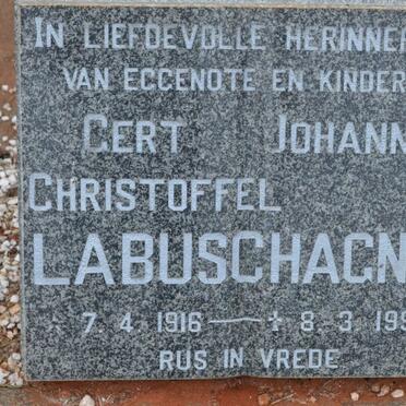 LABUSCHAGNE Gert Johannes Christoffel 1916-1999