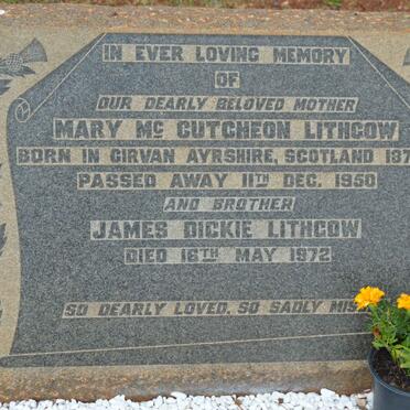 LITHGOW Mary Mc CUTCHEON 1874-1950 :: LITHGOW James Dickie -1972