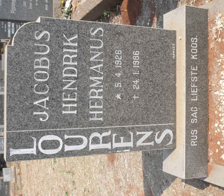 LOURENS Jacobus Hendrik Hermanus 1926-1986