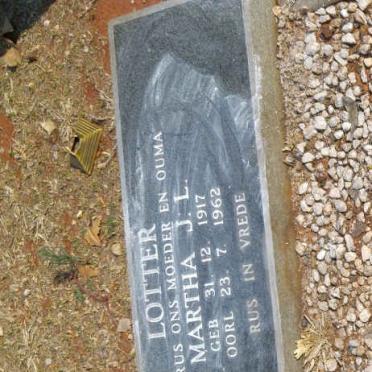 LOTTER Martha J.L. 1917-1962