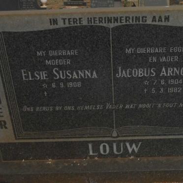LOUW Jacobus Arnoldus 1904-1982 &amp; Elsie Susanna 1908-