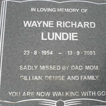 LUNDIE Wayne Richard 1954-2003