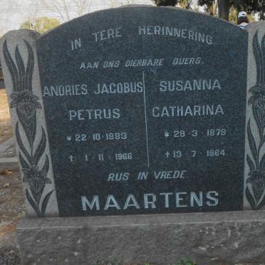 MAARTENS Andries Jacobus Petrus 1883-1966 &amp; Susanna Catharina 1879-1964