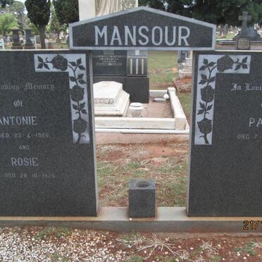 MANSOUR Antonie -1926 :: MANSOUR Rosie -1926 :: MANSOUR Paul -1969