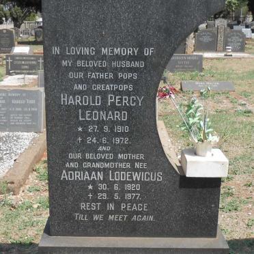 McGUINNESS Harold Percy Leonard 1910-1972 &amp; Adriaan Lodewicus 1920-1977