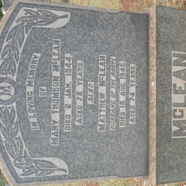 McLEAN Matthew -1945 &amp; Mary THOMSON -1944