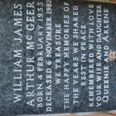 McGEER William James Arthur 1933-1982