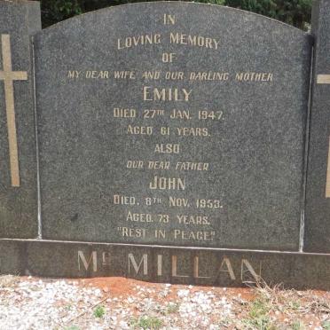 McMILLAN John -1953 &amp; Emily -1947