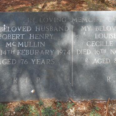 McMULLIN Robert Henry -1974 &amp; Louise Marie Cecille -1984