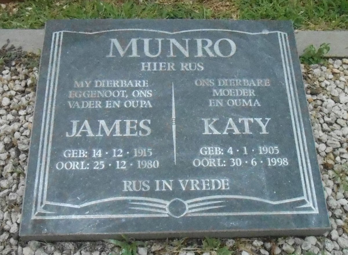 MUNRO James 1915-1980 &amp; Katy 1905-1998