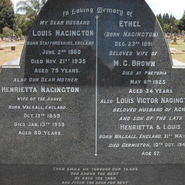 NAGINGTON Louis 1860-1935 &amp; Henrietta 1859-1939 :: NAGINGTON Louis Victor 1886-1943
