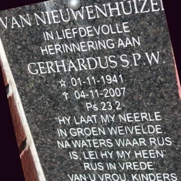NIEUWENHUIZEN Gerhardus S.P.W., van 1941-2007