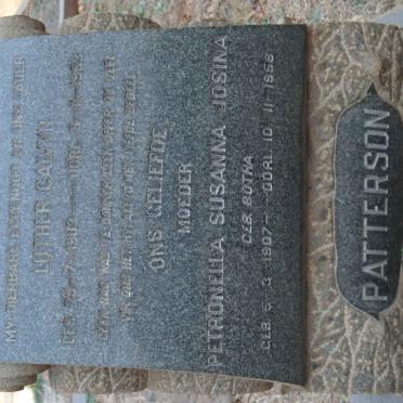 PATTERSON Luther Calvyn 1903-1953 &amp; Petronella Susanna Josina BOTHA 1907-1956