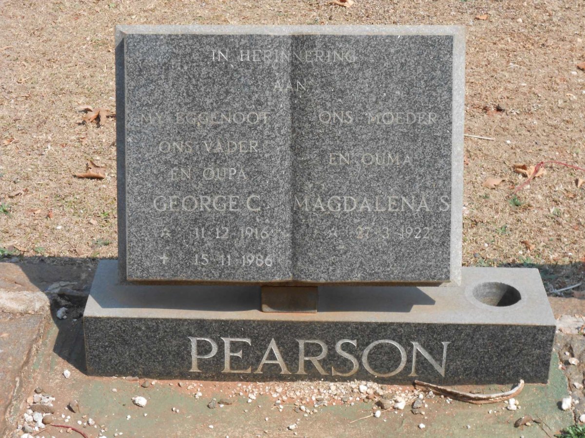 PEARSON George C. 1916-1986 &amp; Magdalena S. 1922-