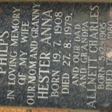 PHILPS Allnett Charles 1905-1980 &amp; Hester Anna 1908-1979