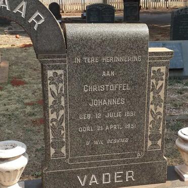 PIENAAR Christoffel Johannes 1891-1951